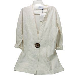 Zara Basic 80s Style Beige Sweater/Blazer Size S WITH TAGS